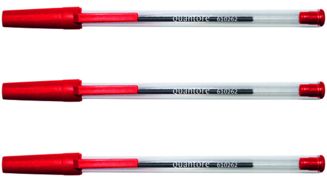 Balpen Quantore Stick rood medium