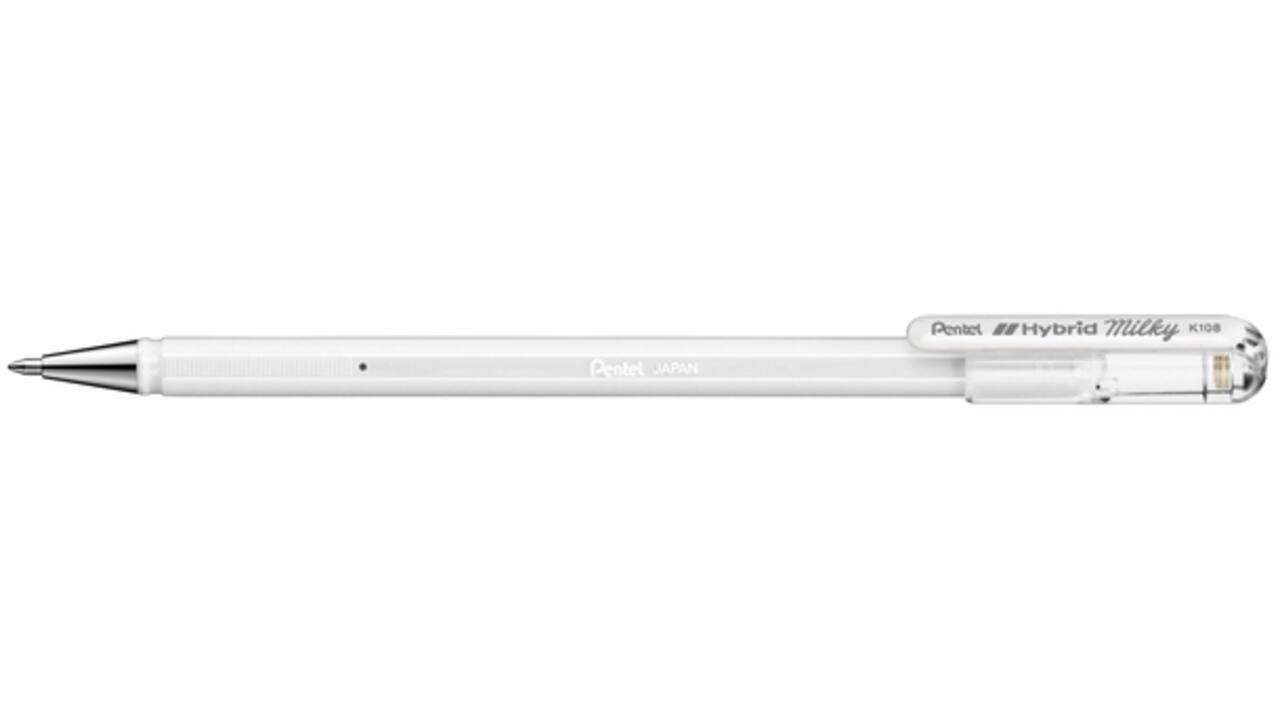 Gelschrijver Pentel K108-P fijn pastel wit