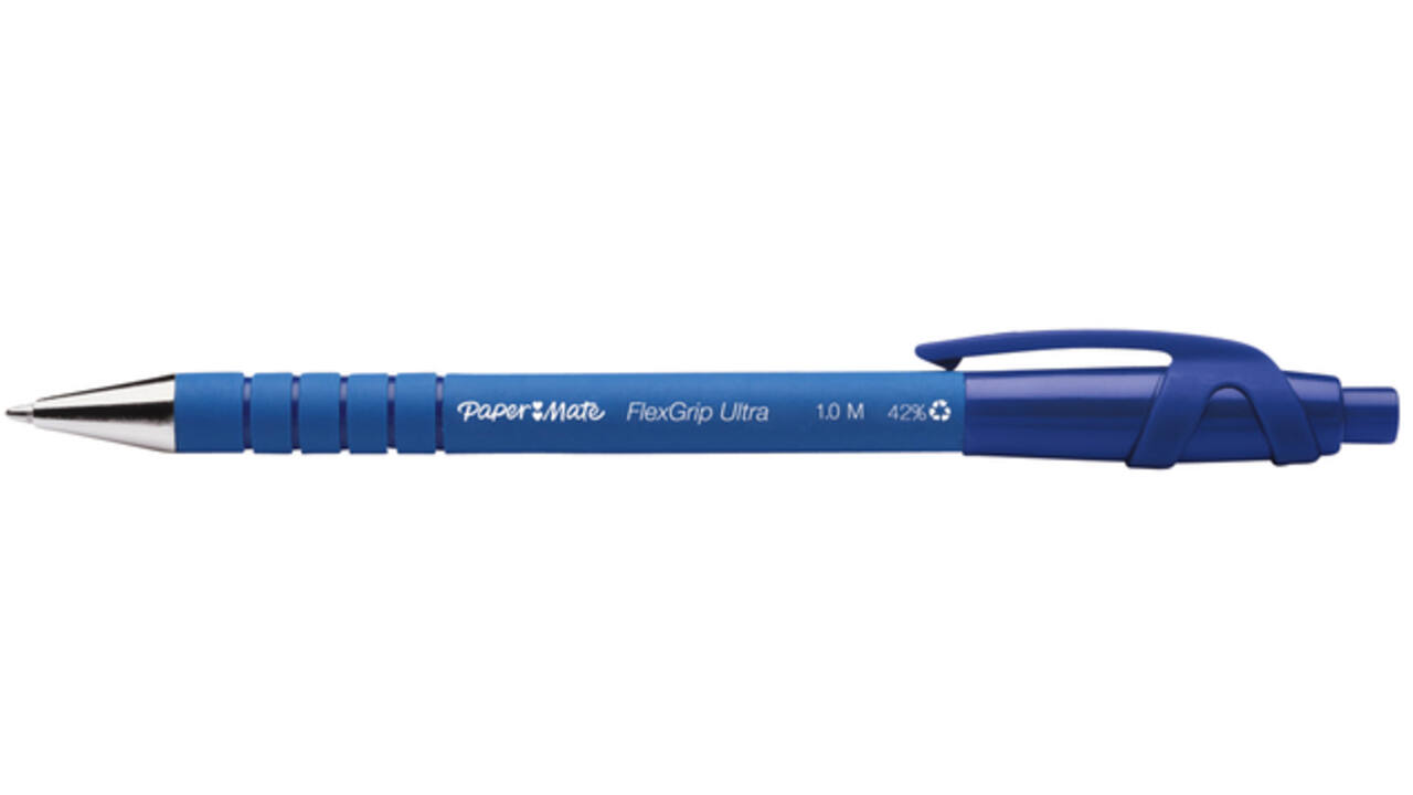 Balpen Paper Mate Flexgrip Ultra medium blauw blister à 5 stuks