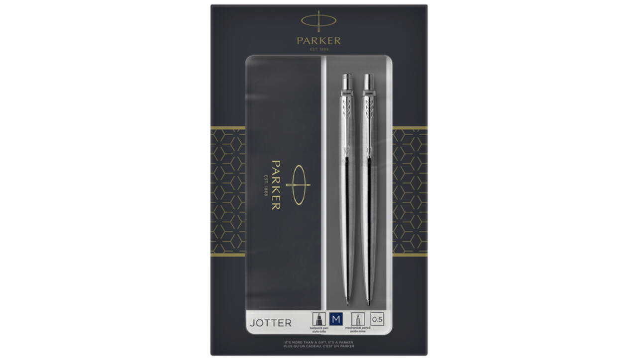 Balpen en vulpotlood Parker Jotter stainless steel CT medium