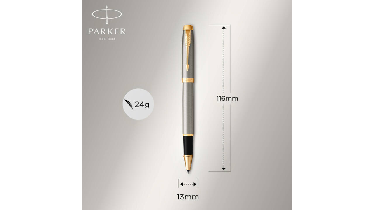 Balpen en Rollerpen Parker IM brushed metal GT medium