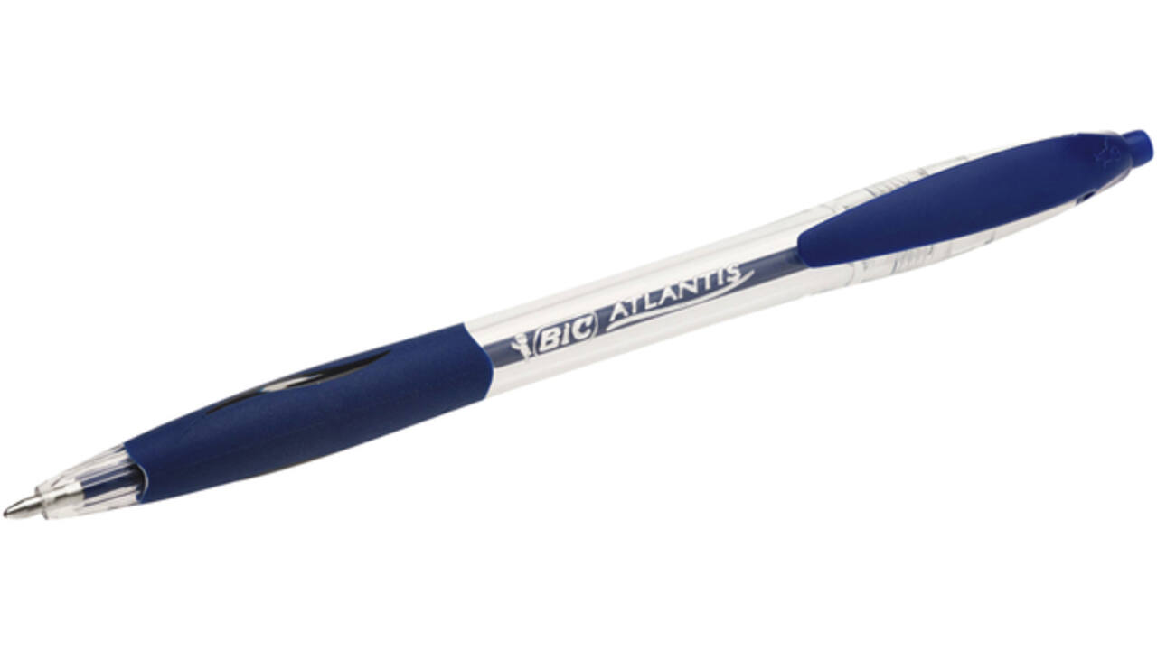 Balpen Bic Atlantis classic grip clic medium blauw