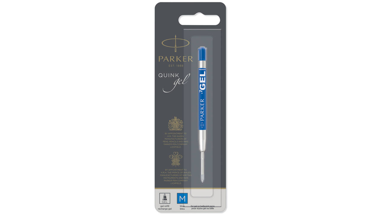 Gelschrijvervulling Parker Quink medium blauw blister à 1 stuk
