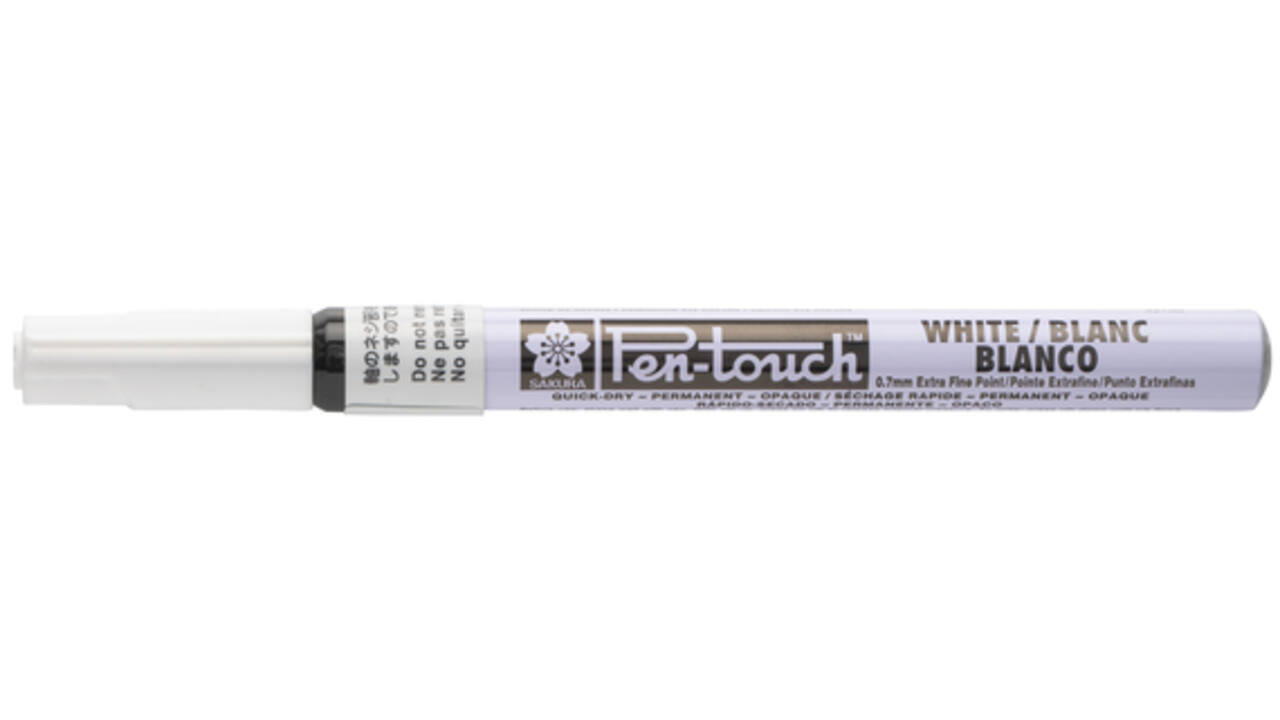 Viltstift Sakura pen-touch EF wit 1-2mm