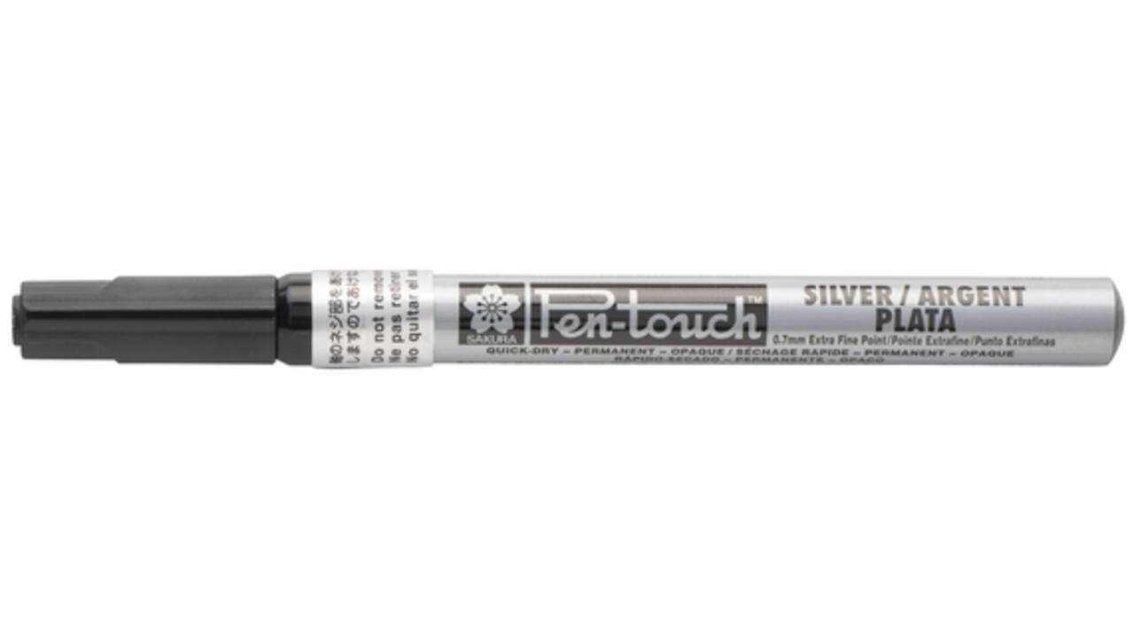 Viltstift Sakura pen-touch EF zilver 1-2mm