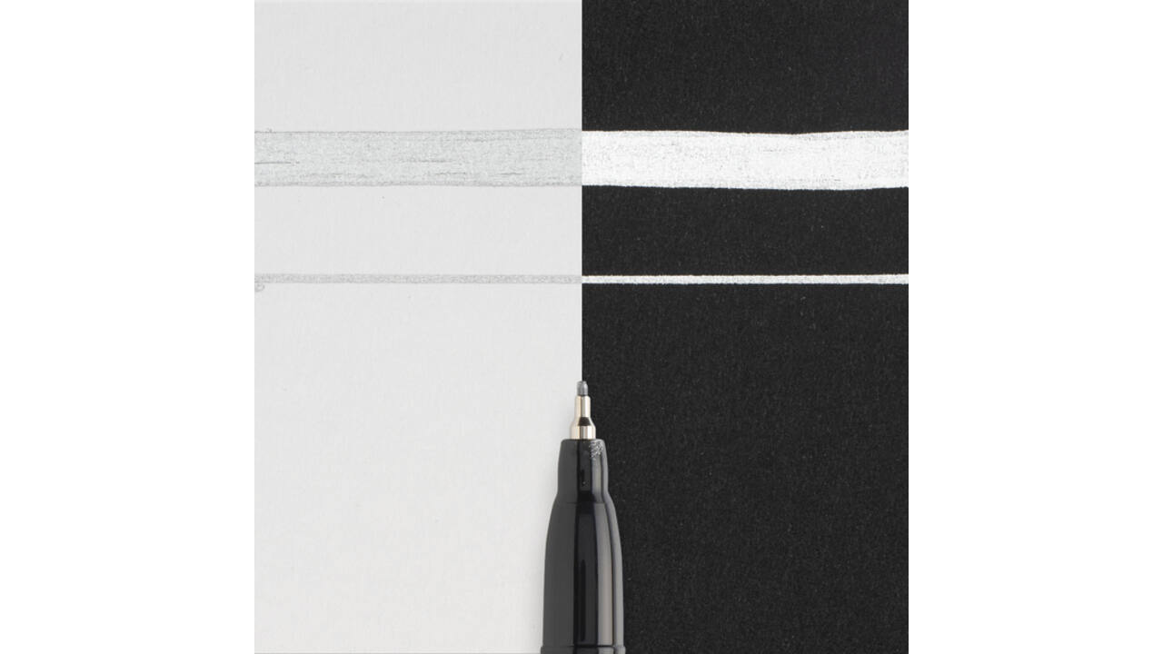 Viltstift Sakura pen-touch EF zilver 1-2mm