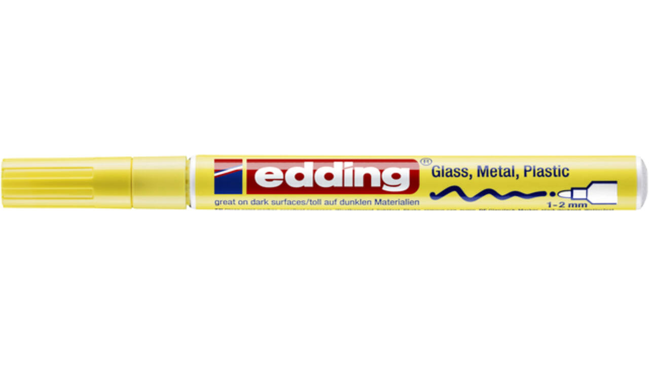 Viltstift edding 751 lakmarker rond 1-2mm pastel geel