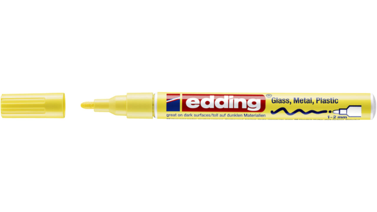 Viltstift edding 751 lakmarker rond 1-2mm pastel geel