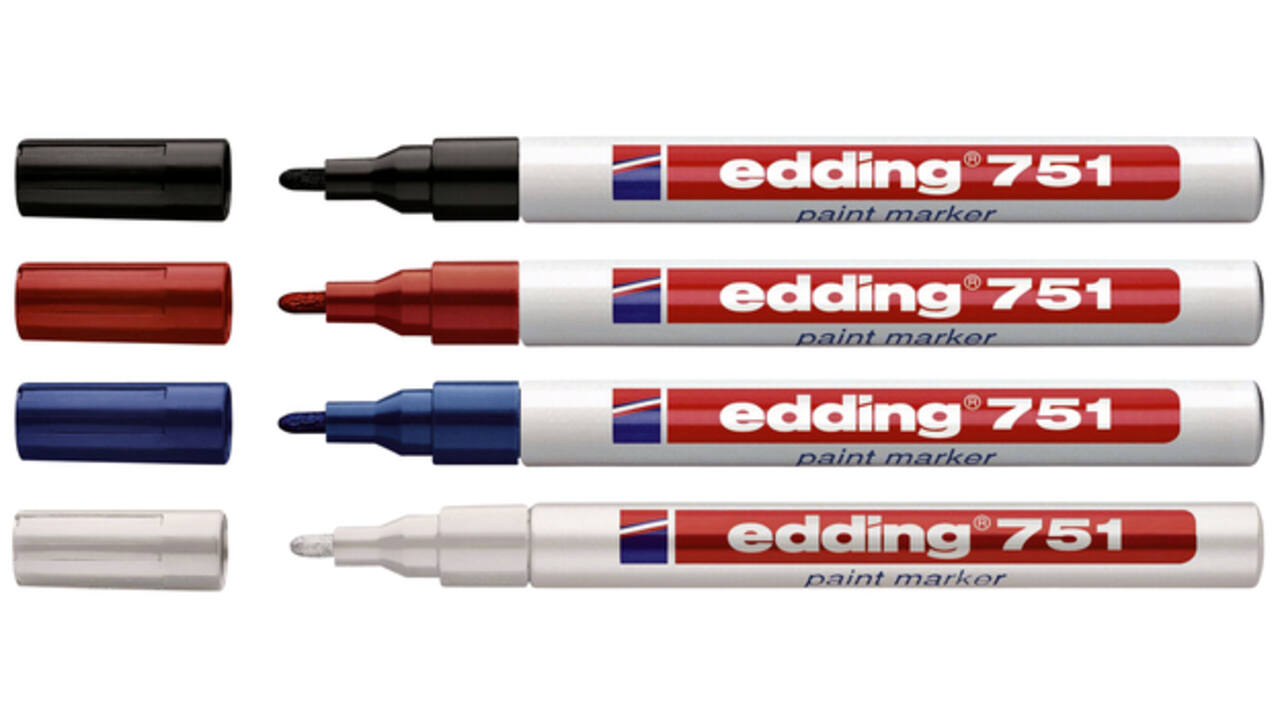Viltstift edding 751 lakmarker rond 1-2mm wit