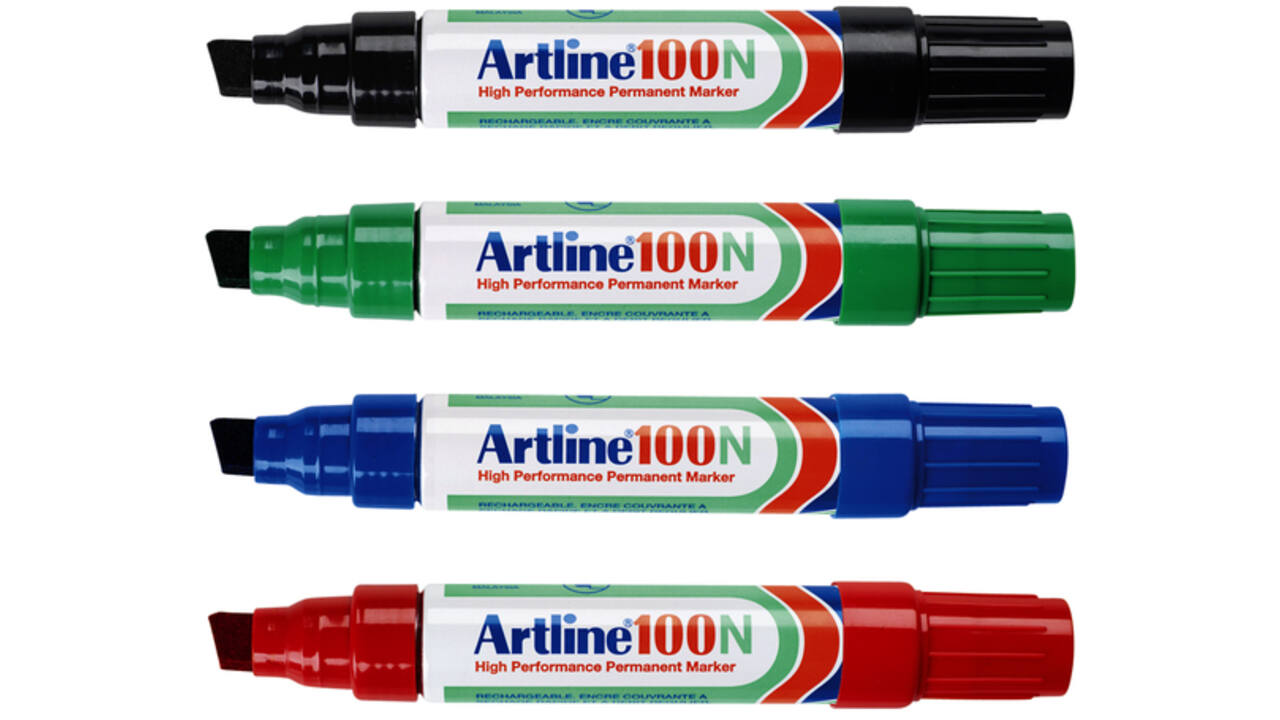 Viltstift Artline 100 schuin 7.5-12mm blauw