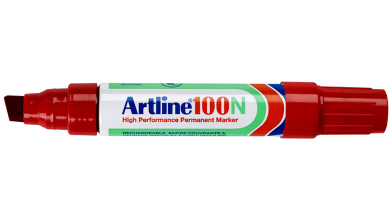 Viltstift Artline 100 schuin 7.5-12mm rood