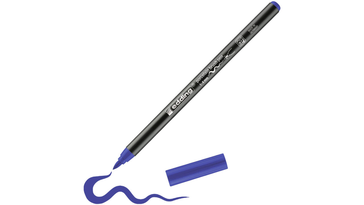 Brushpen edding 4200 porselein blauw