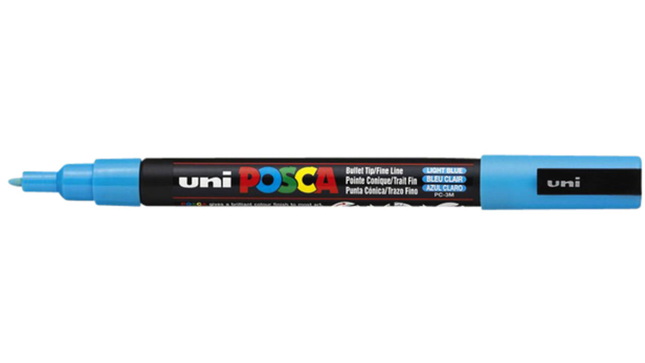 Verfstift Posca PC3M fijn lichtblauw