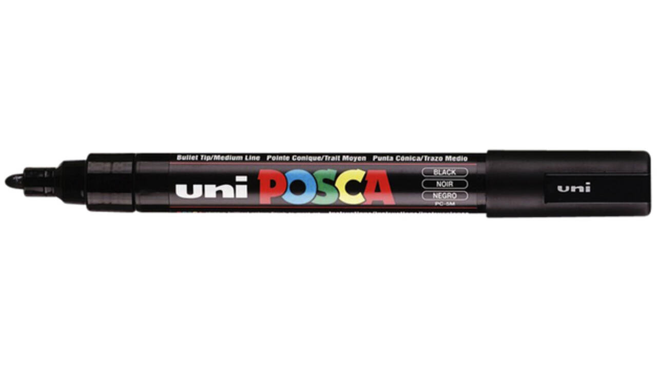 Verfstift Posca PC5M medium zwart