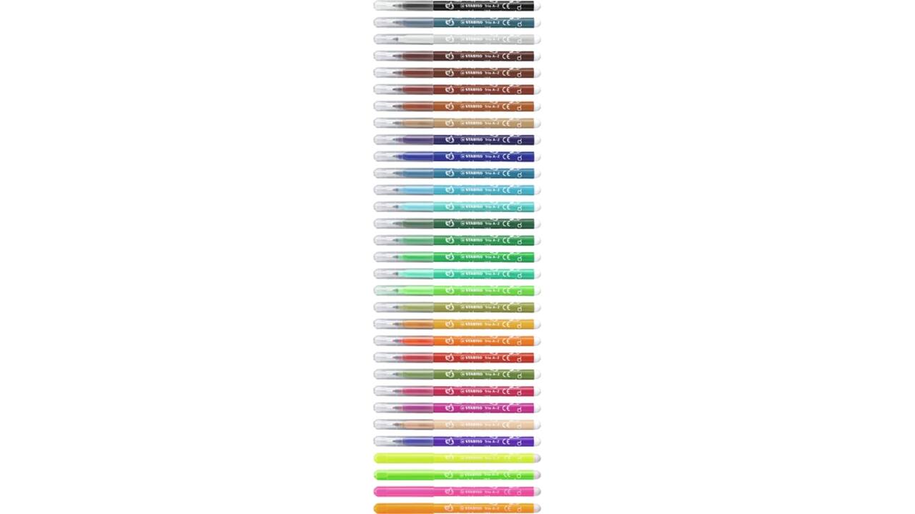 Viltstift STABILO Trio A-Z 378/30 assorti etui à 30 stuks