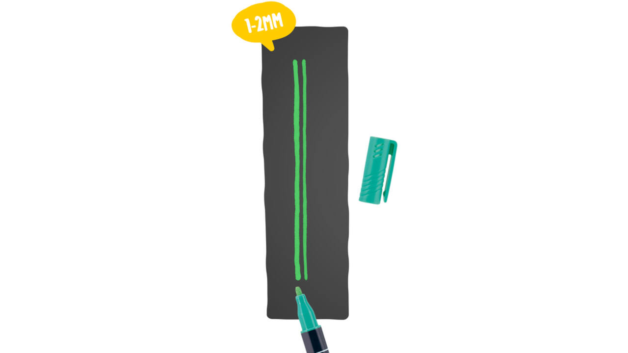 Krijtstift Securit SMA-100 rond ass 1-2mm blister à 4st