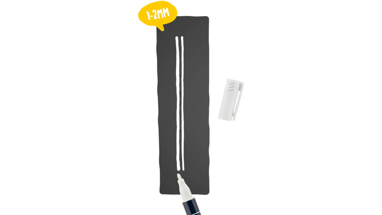 Krijtstift Securit SMA-100 rond wit 1-2mm blister à 4st