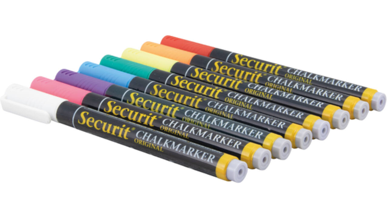 Krijtstift Securit SMA-100 rond ass 1-2mm blister à 7st