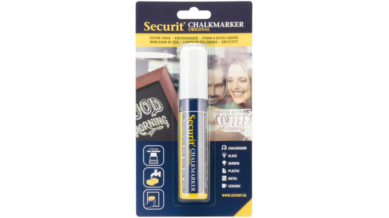 Krijtstift Securit SMA-720 blok wit 7-15mm blister
