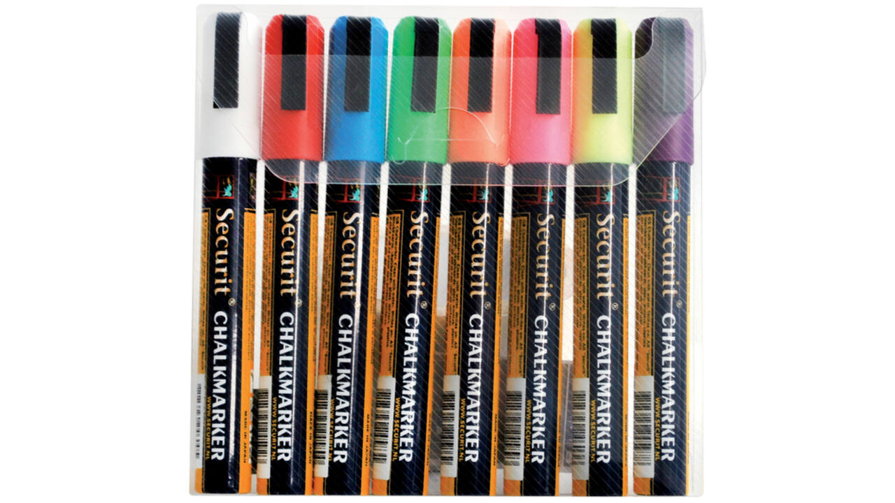 Krijtstift Securit SMA-510 schuin ass 2-6mm blister à 8st