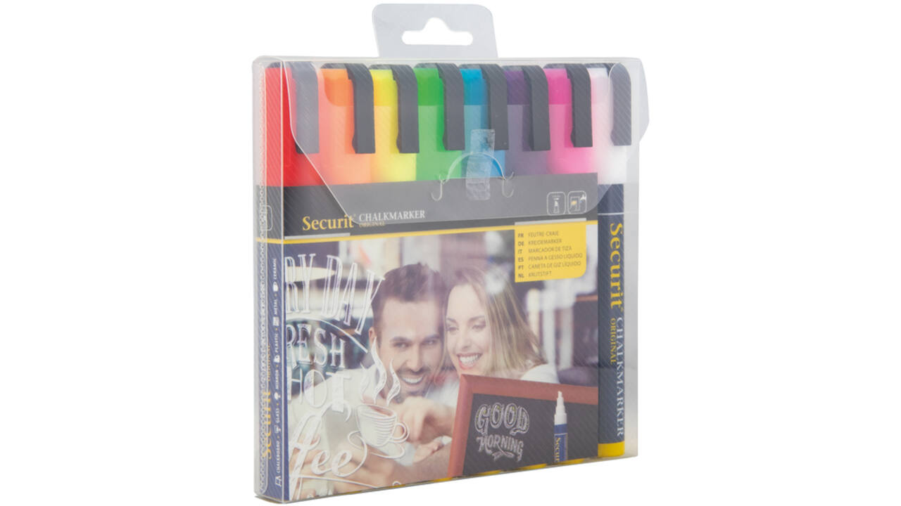 Krijtstift Securit SMA-510 schuin ass 2-6mm blister à 8st