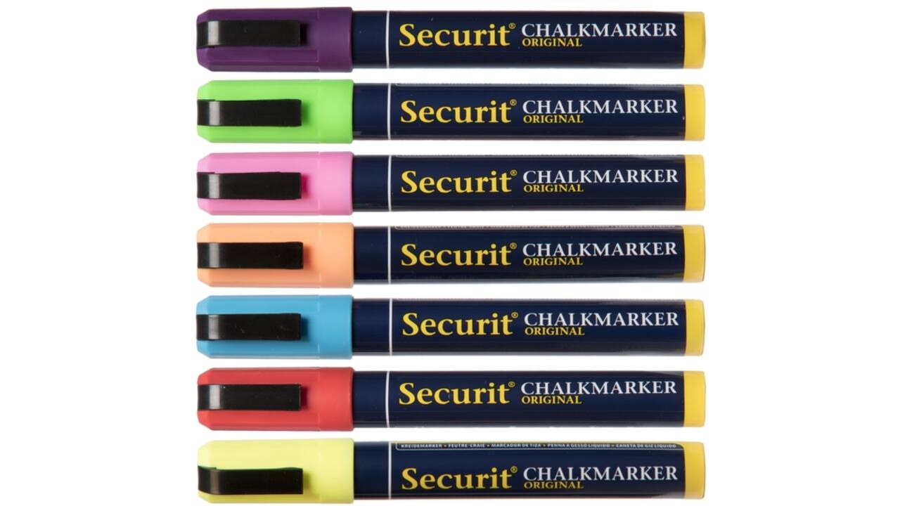 Krijtstift Securit SMA-510 schuin ass 2-6mm blister à 8st