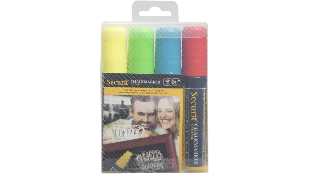 Krijtstift Securit SMA-720 blok ass 7-15mm blister à 4st