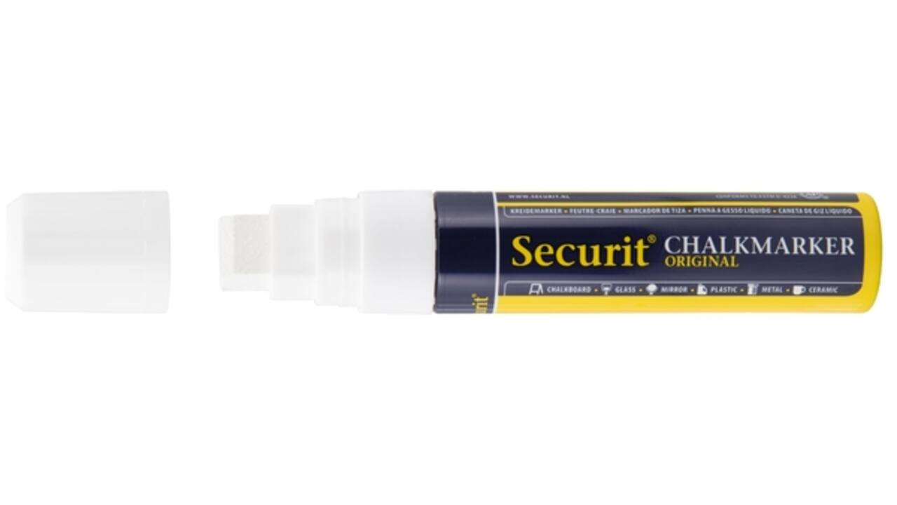 Krijtstift Securit SMA-720 blok wit 7-15mm blister à 4st
