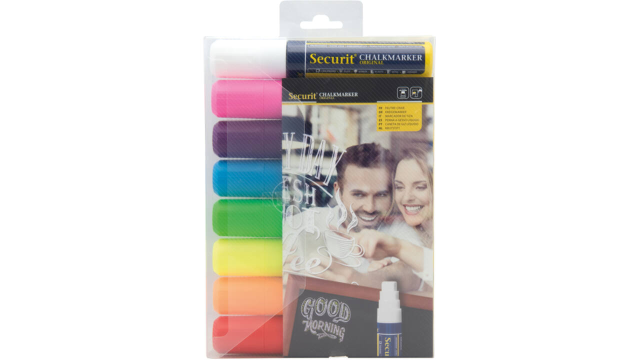 Krijtstift Securit SMA-720 blok ass 7-15mm blister à 8st