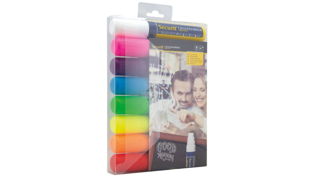 Krijtstift Securit SMA-720 blok ass 7-15mm blister à 8st