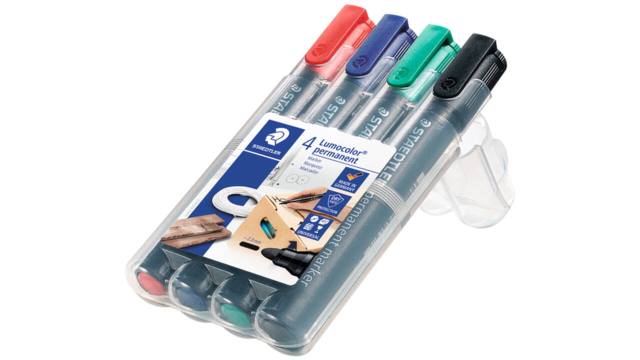 Viltstift Staedtler 352 rond assorti 2mm set à 4 stuks assorti