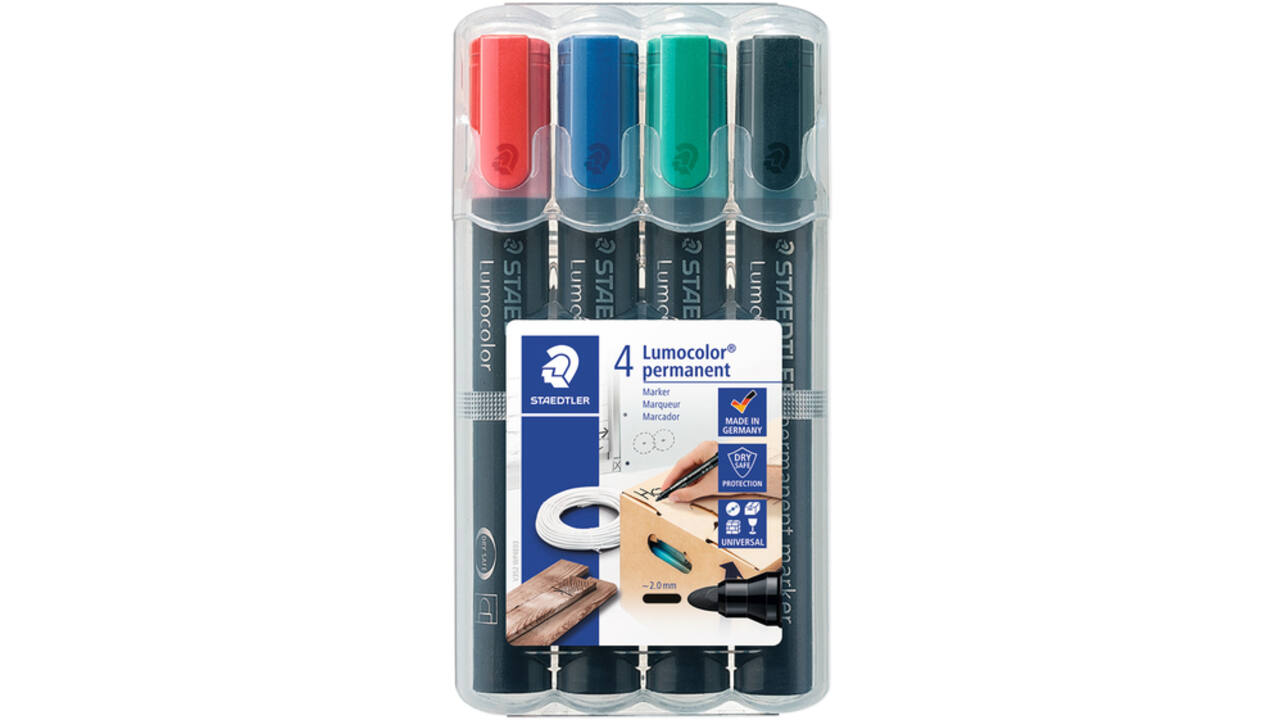Viltstift Staedtler 352 rond assorti 2mm set à 4 stuks assorti