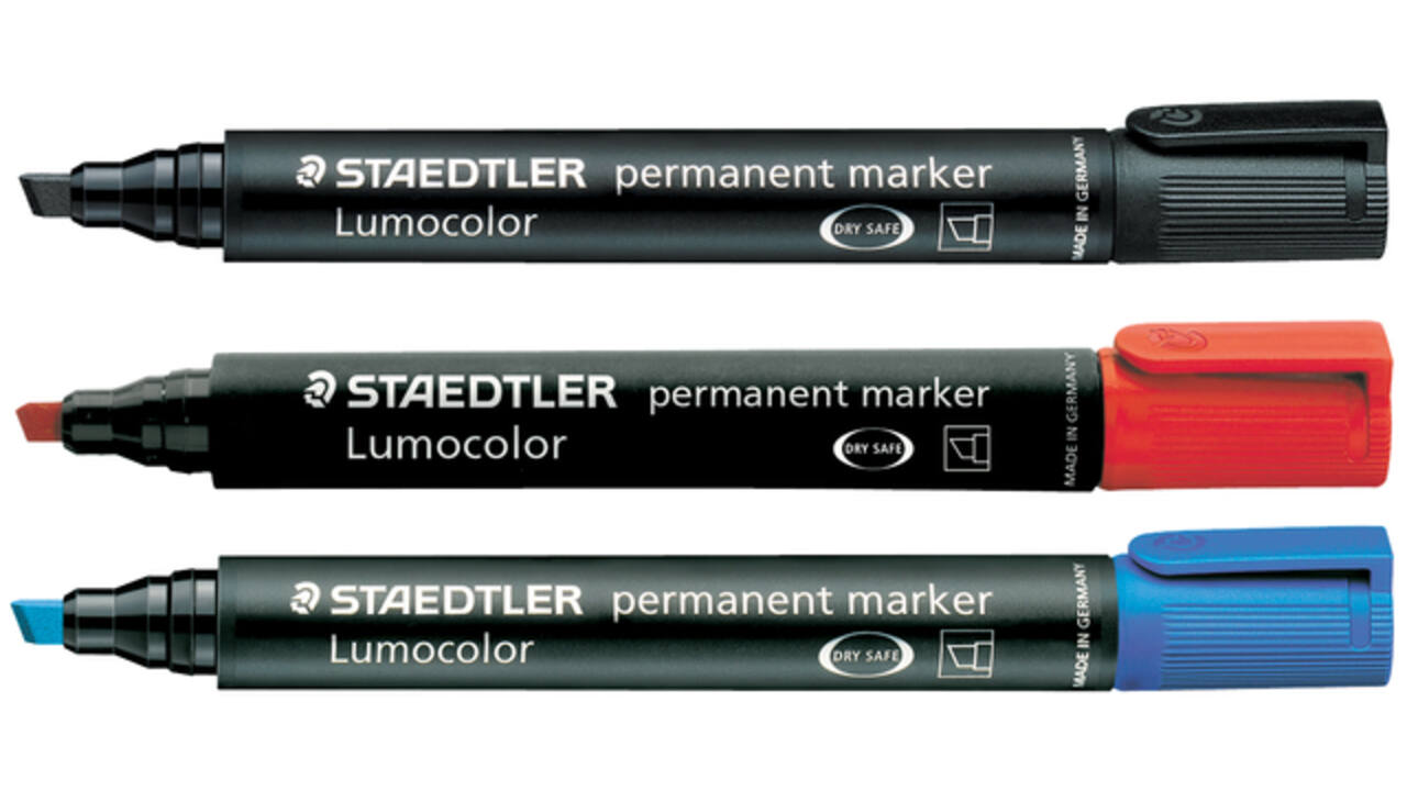 Viltstift Staedtler Lumocolor 350 permanent schuin rood