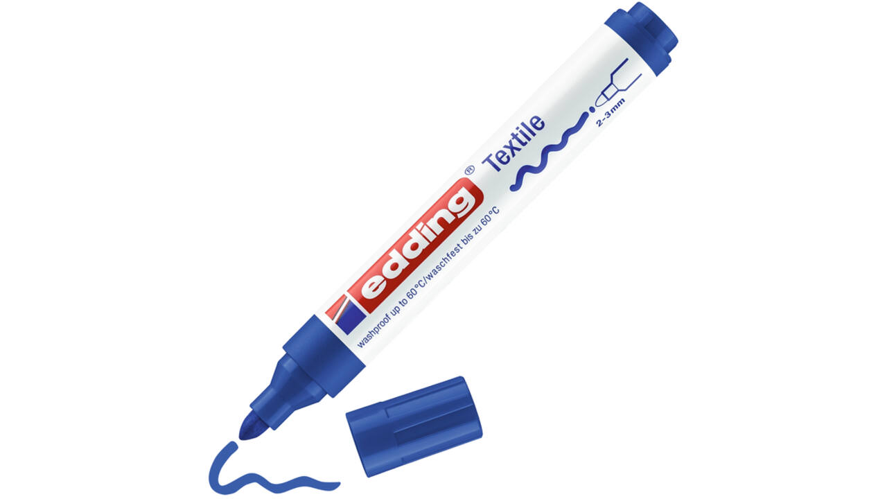 Viltstift edding 4500 textiel rond 2-3mm blauw