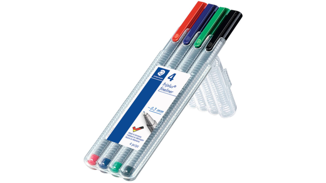 Fineliner Staedtler Triplus 334 assorti 0.3mm 4 stuks