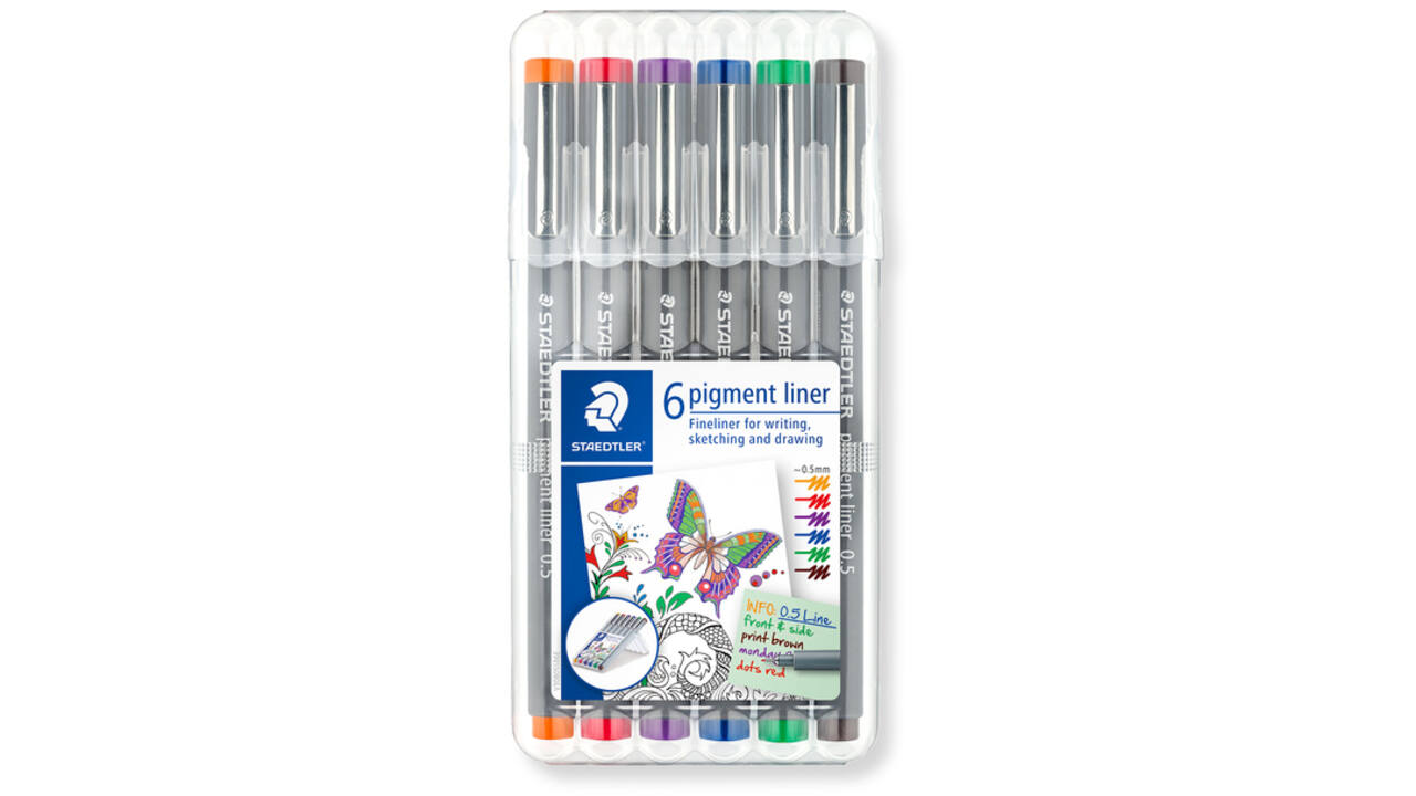 Fineliner Staedtler Pigment 308 assorti 0.5mm set à 6st assorti
