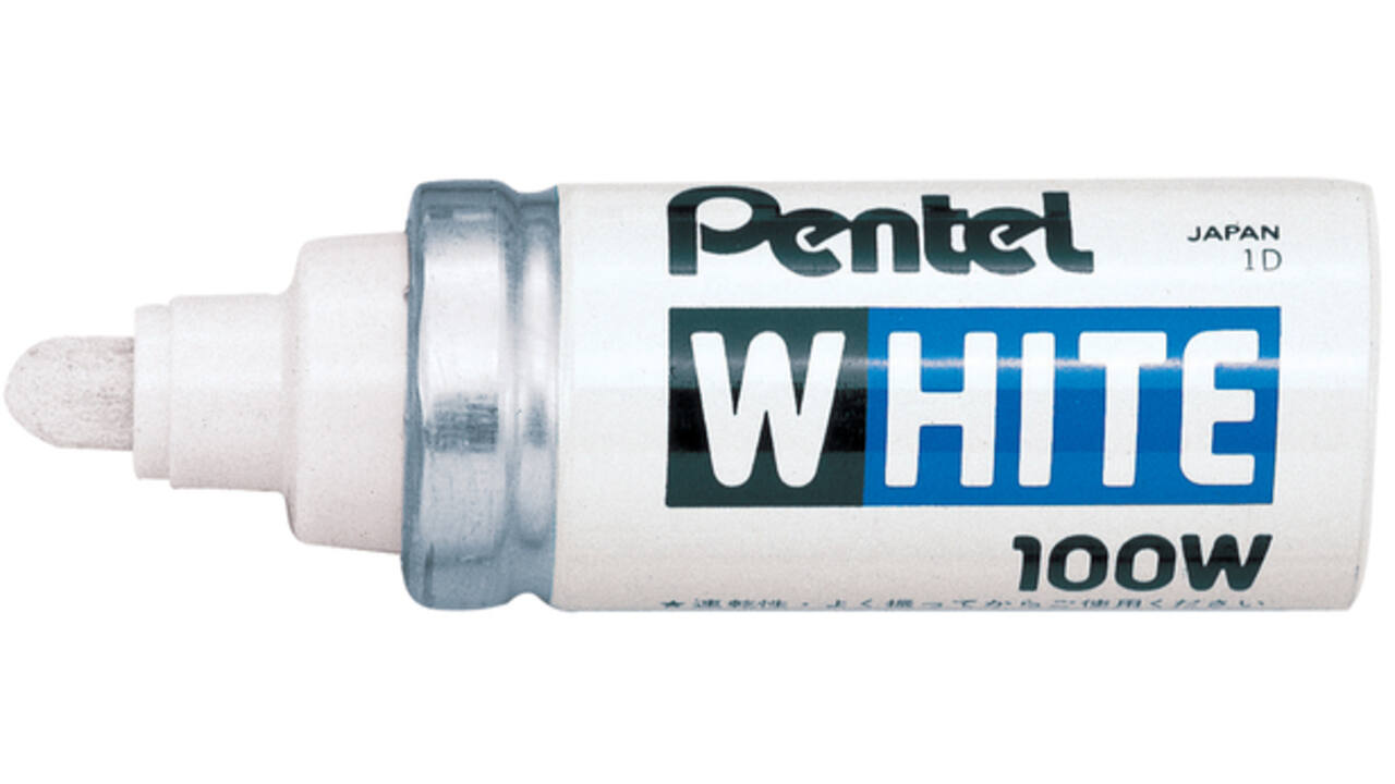 Viltstift Pentel 100W rond 4mm wit