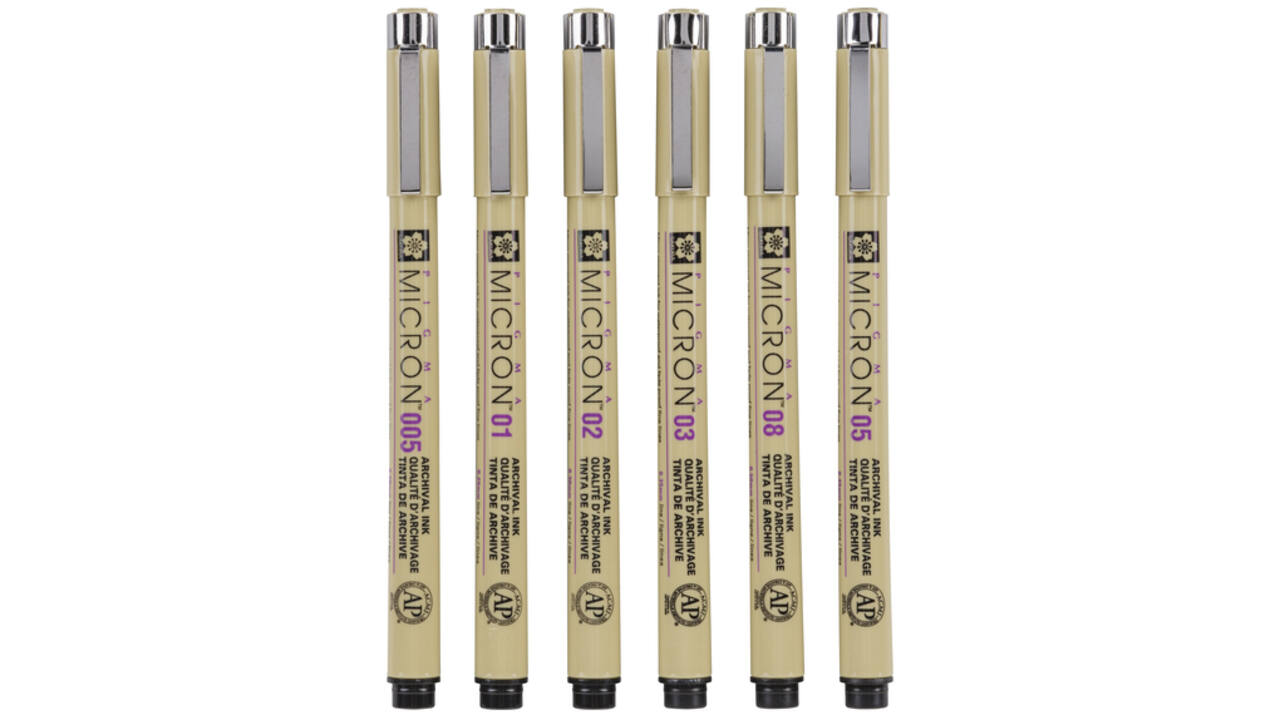 Fineliner Sakura pigma micron set 6stuks zwart