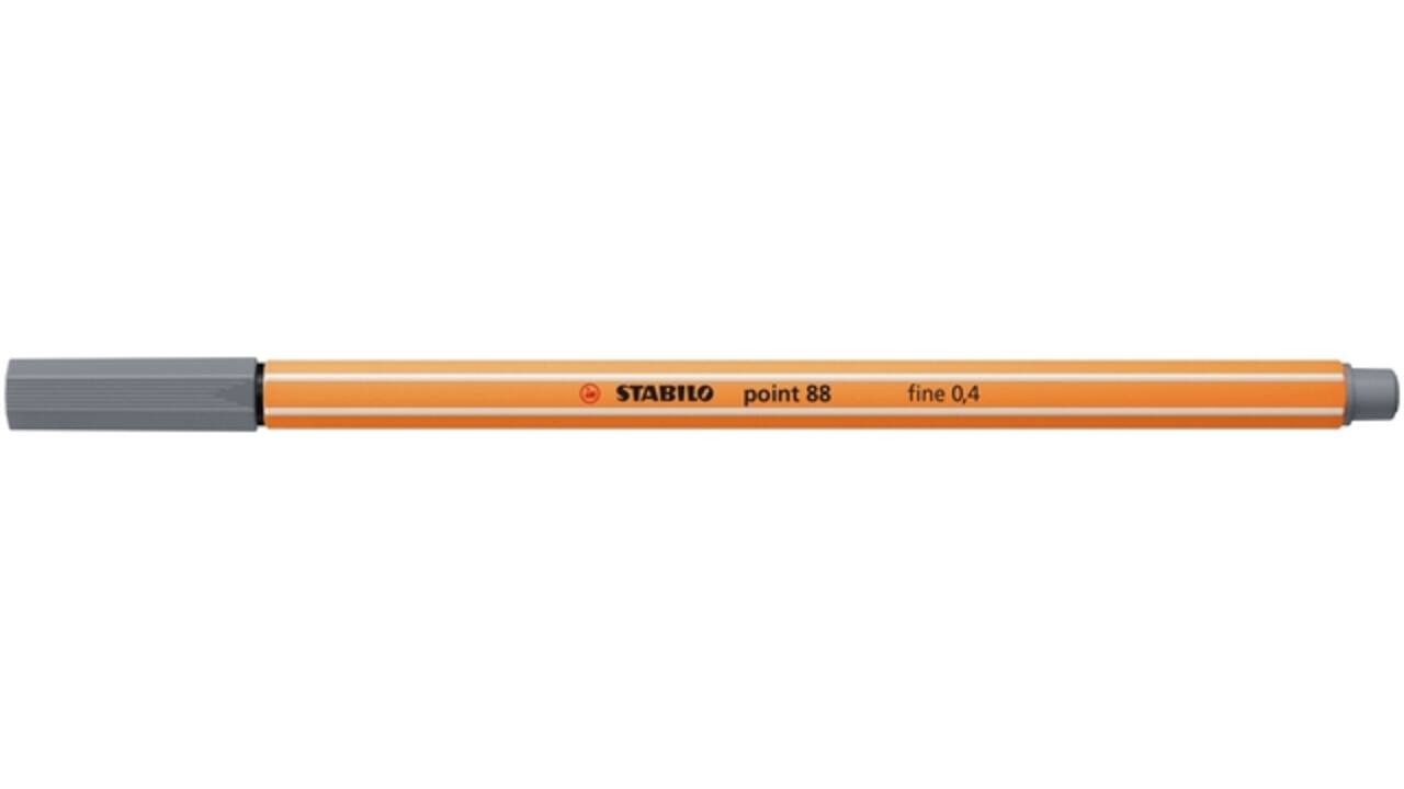 Fineliner STABILO point 88/96 fijn donkergrijs