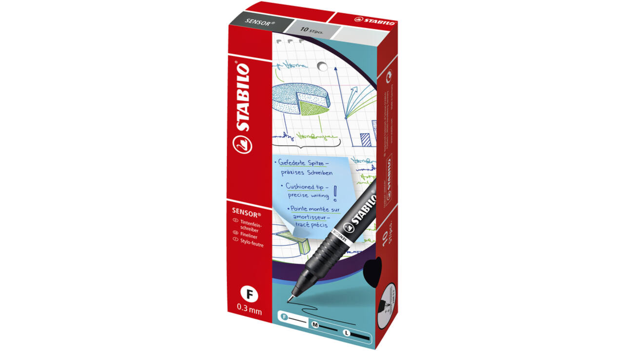 Fineliner STABILO Sensor 189/40 fijn rood