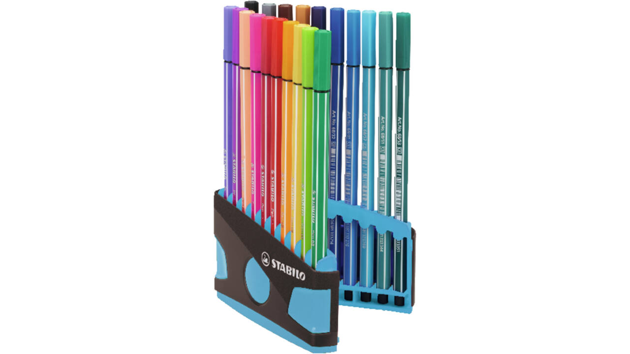 Viltstift STABILO Pen 68/20 ColorParade in antr/turq etui M ass 20st