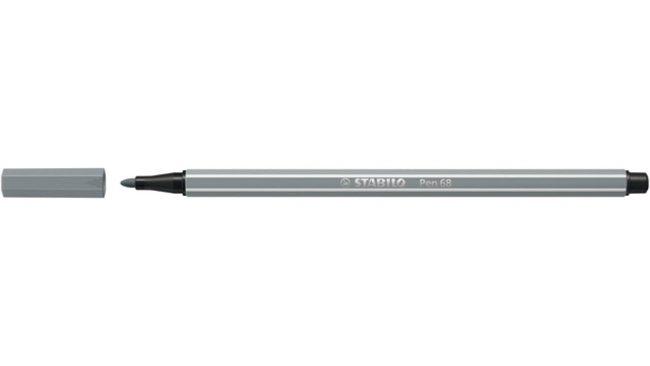 Viltstift STABILO Pen 68/95 medium middel koudgrijs