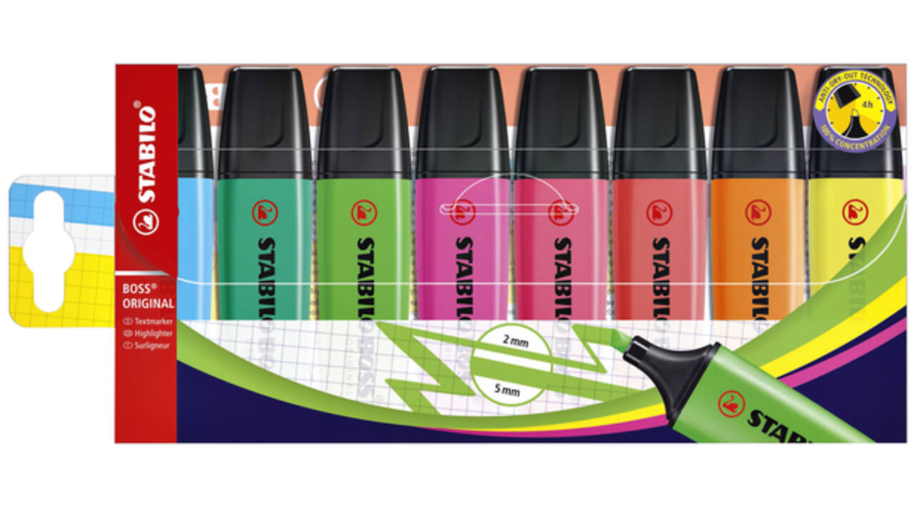 Markeerstift STABILO BOSS Original 70/8 assorti etui à 8 stuks