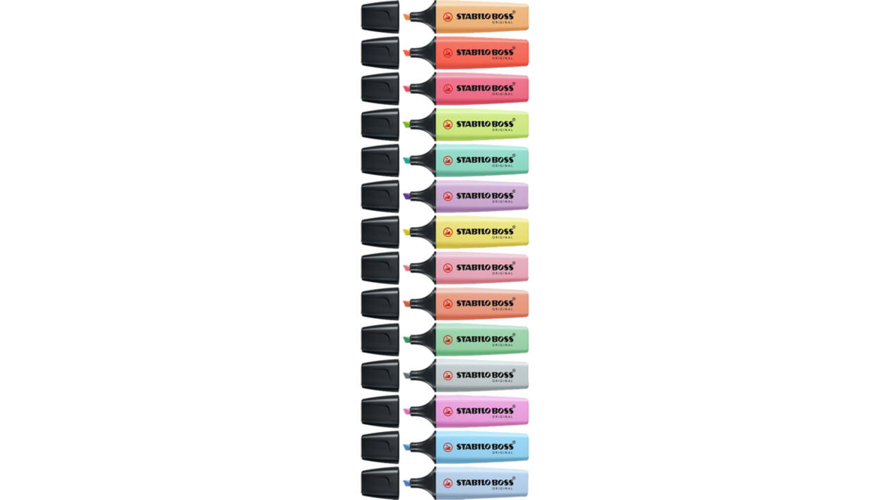 Markeerstift STABILO BOSS Original 70/15 pastel assorti deskset à 15 stuks