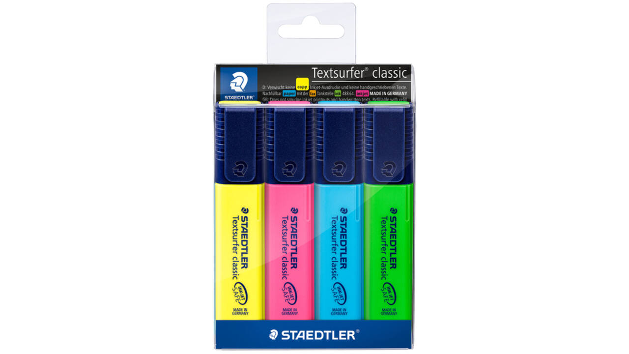 Markeerstift Staedtler 364 Textsurfer assorti 4 stuks