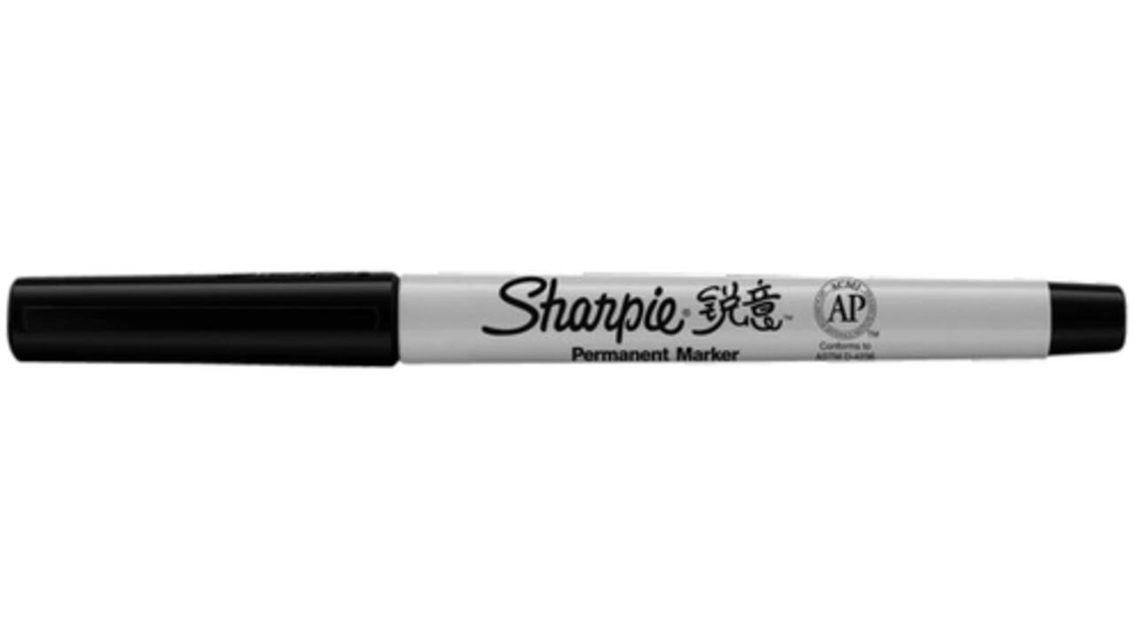 Viltstift Sharpie rond ultra fine zwart blister à 2 stuks
