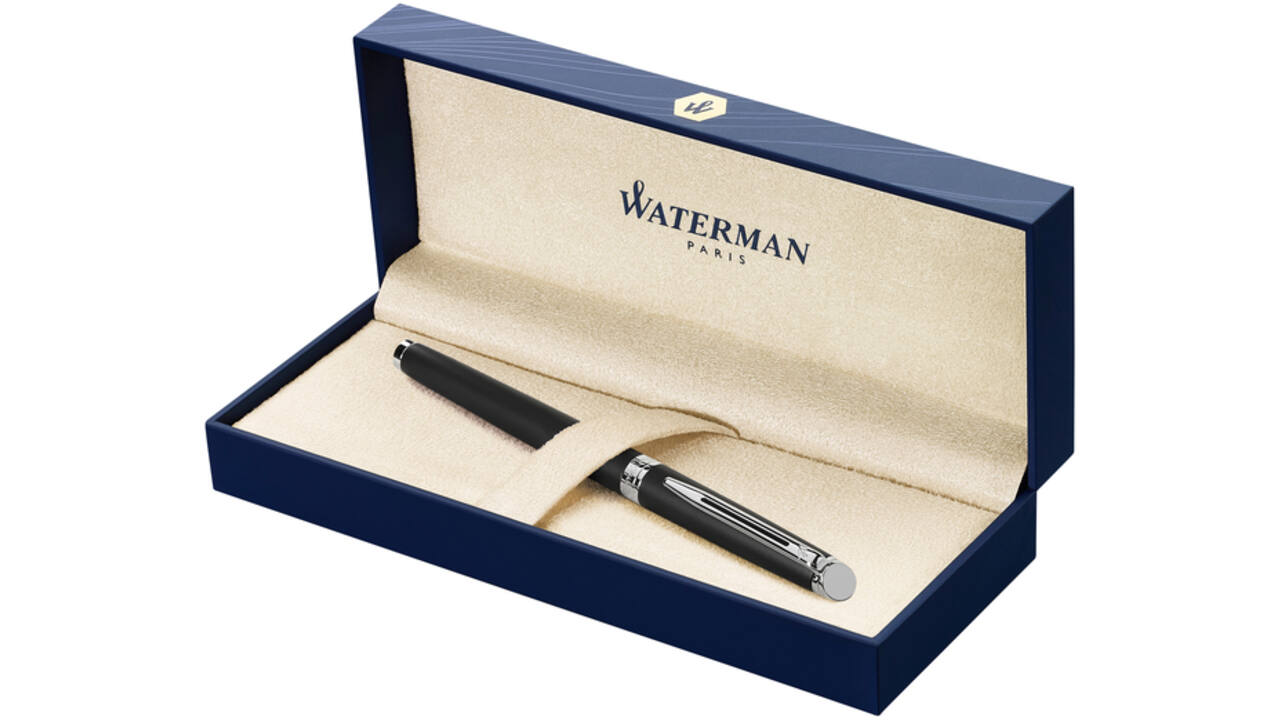 Rollerpen Waterman Hémisphère matte black CT fijn