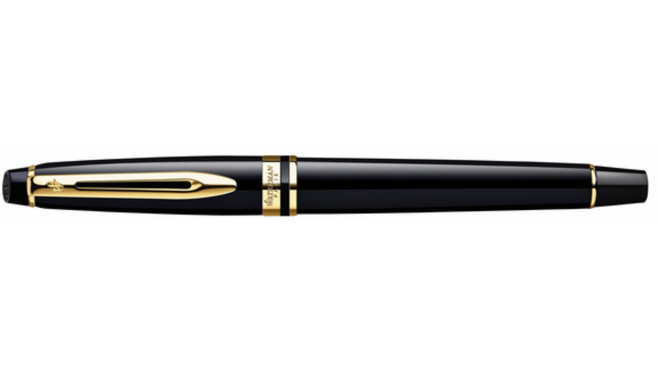 Rollerpen Waterman Expert black lacquer GT fijn