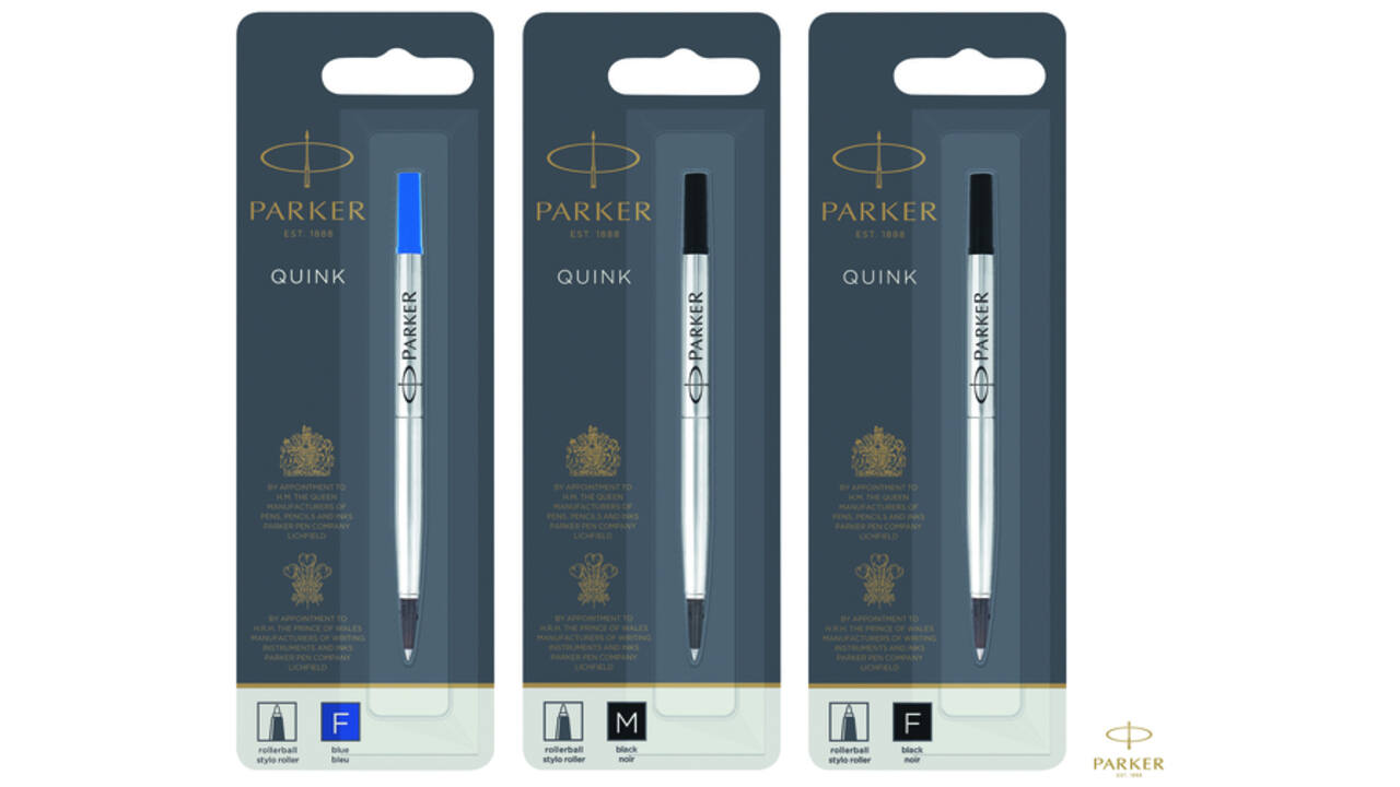 Rollerpenvulling Parker Quink fijn blauw blister à 1 stuk