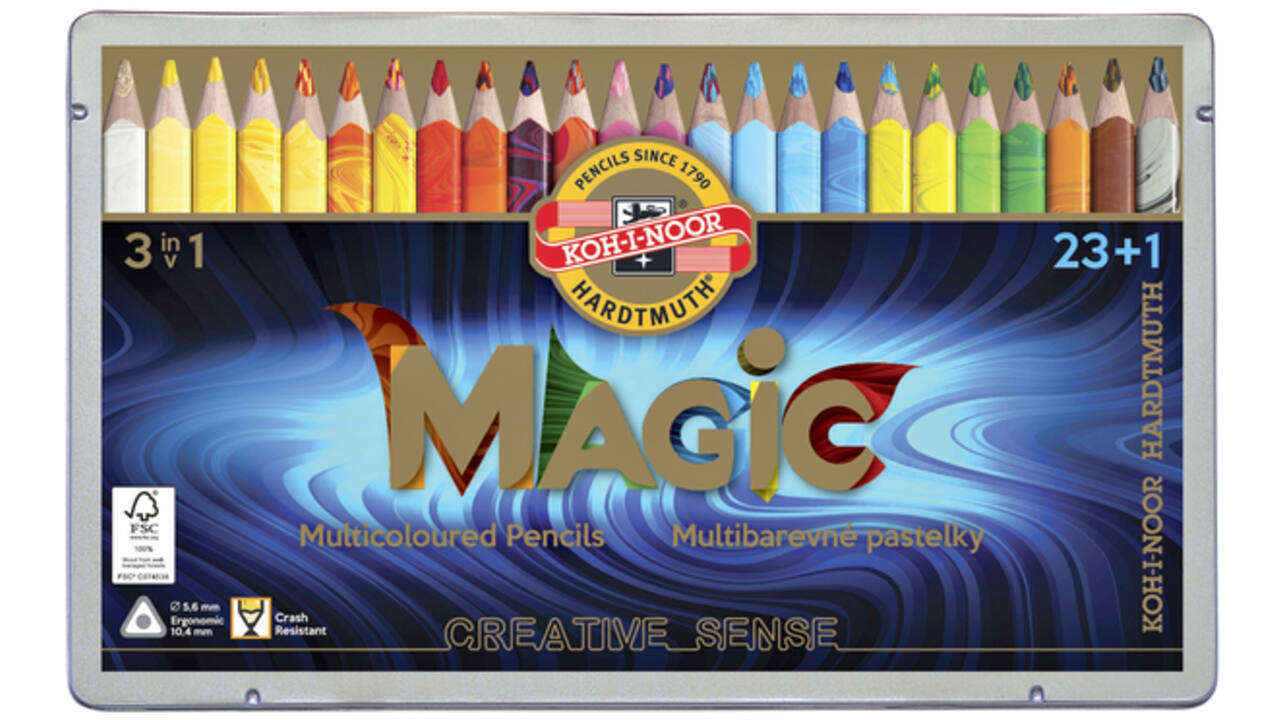 Kleurpotloden Koh-i-Noor Jumbo Magic doos 24 kleuren